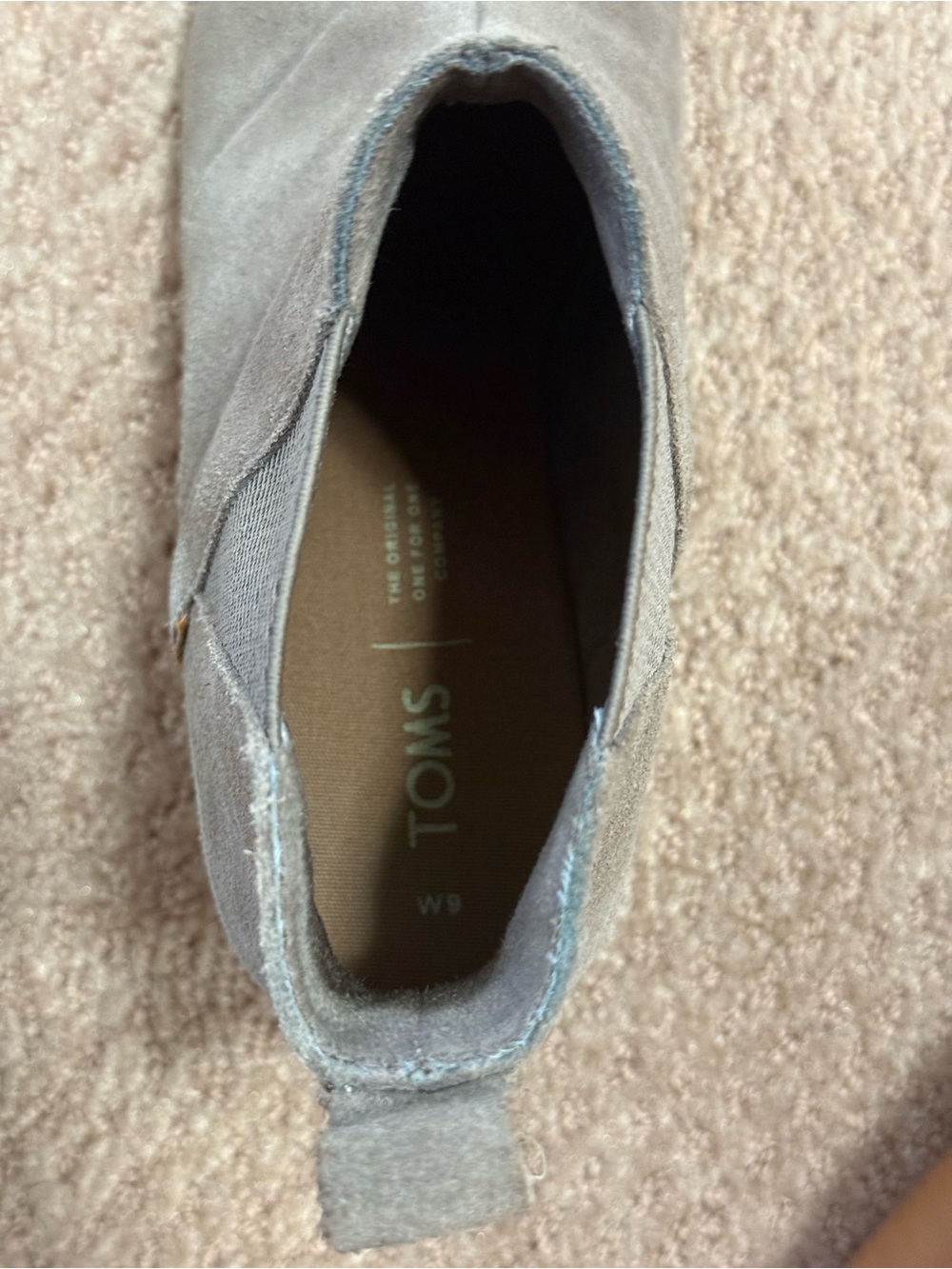 Tom’s Wedge Ankle Bootie in Taupe Suede - Picture 5 of 8